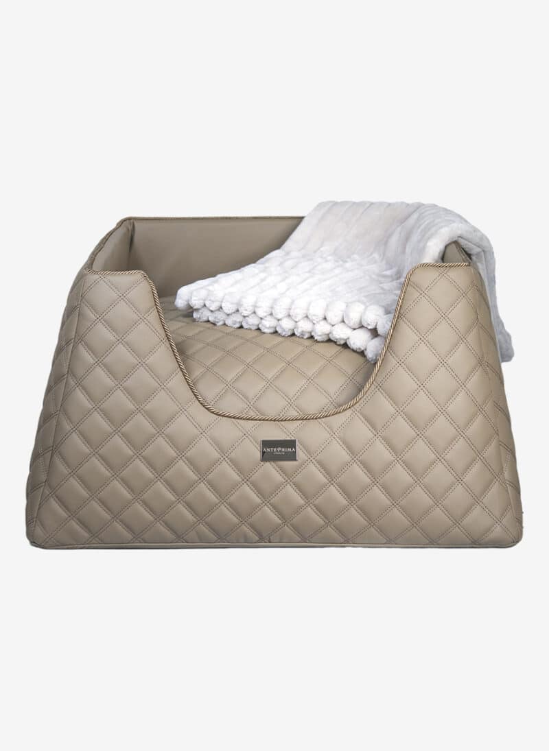 Capri Taupe Quilted Dogbed anteprima venetian premium dog bed