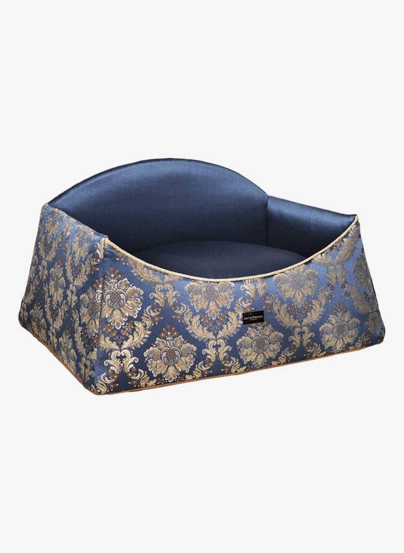 Siena Blue Damask Dogbed anteprima venetian dogbed