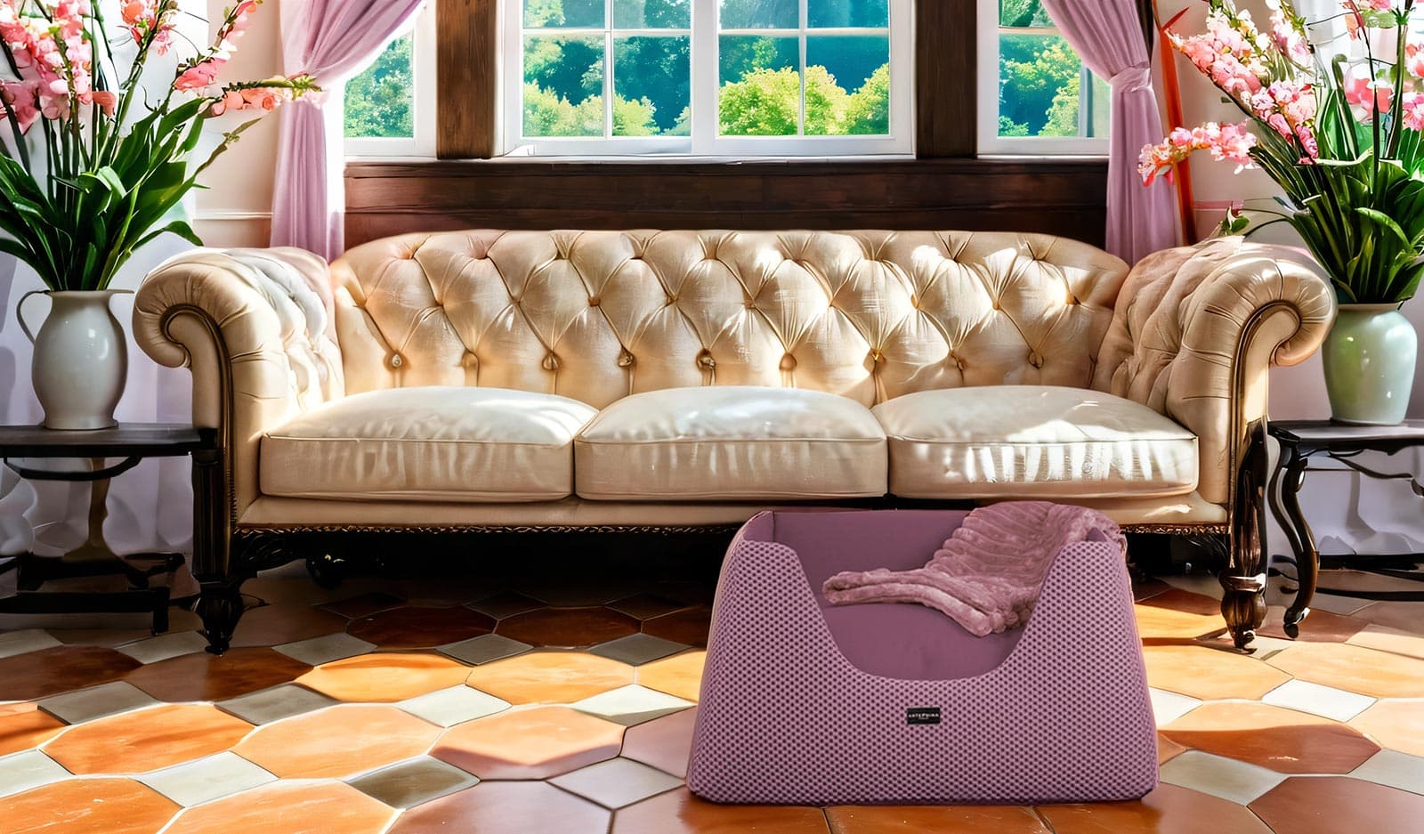 Como Mauve Sport Dogbed anteprima venetian premium dogbed