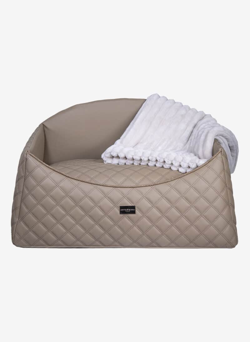 Amalfi Taupe Quilted Dogbed anteprima venetian premium dog bed