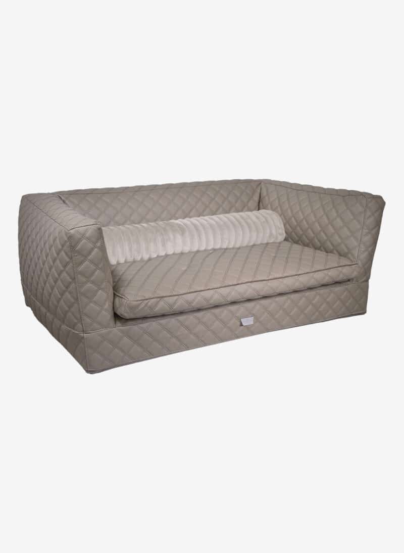 Positano Taupe Quilted DogThrone anteprima venetian premium dogbed italy