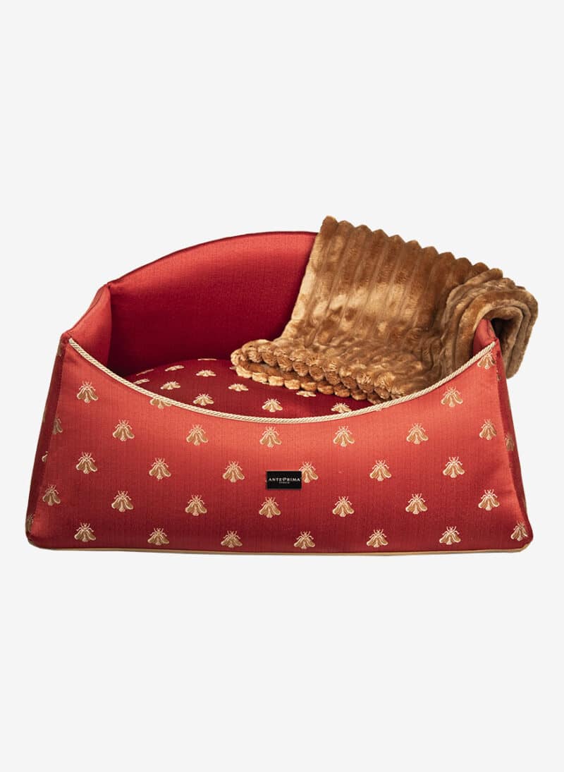 Siena RedBee Damask Dogbed anteprima venetian luxury pet