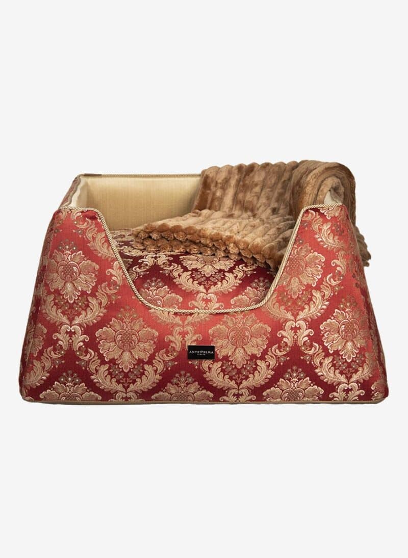 Venezia Red Damask Dogbed anteprima venetian dogbed