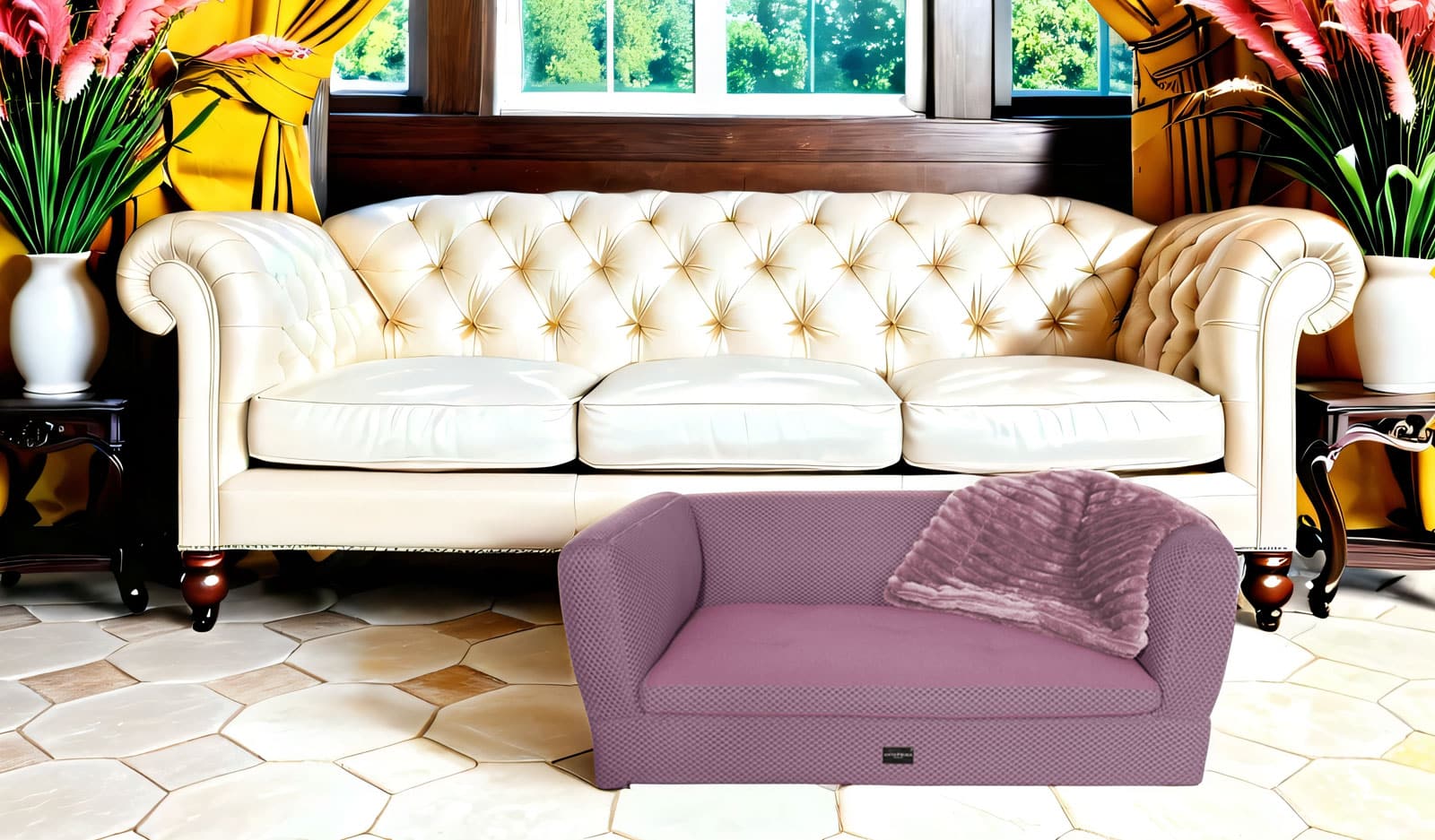 Torino Mauve Sport DogThrone anteprima venetian premium dogbed