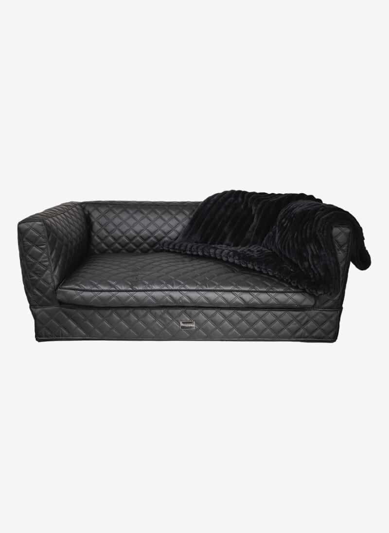 Positano Black Quilted DogThrone anteprima venetian premium dogbed italy