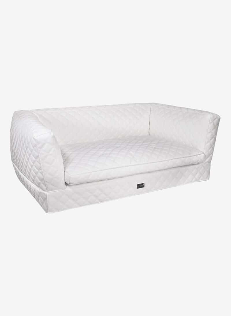 Positano White Quilted DogThrone anteprima venetian premium dogbed italy