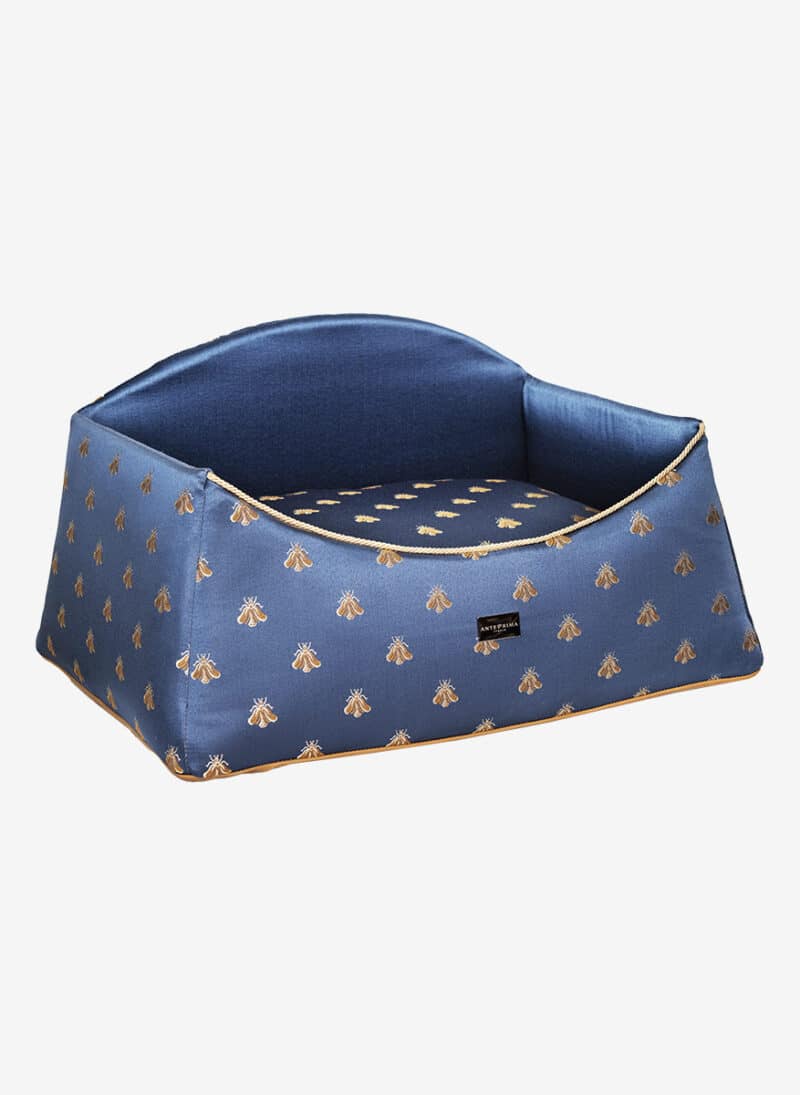 Siena Bluebee Damask Dogbed anteprima venetian luxury pet