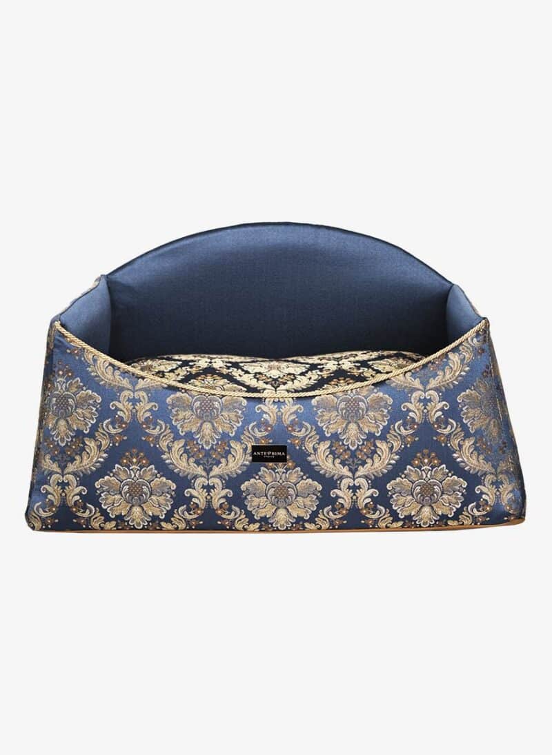 Siena Blue Damask Dogbed anteprima venetian dogbed