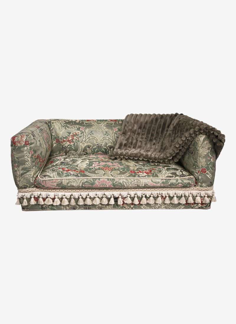 firenze olive damask dogthrone italian pet bed luxury venetian dogbed