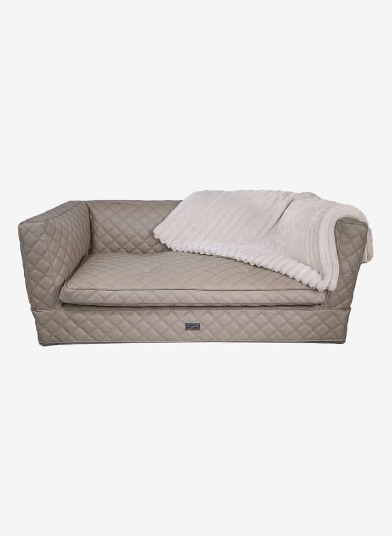 Positano Taupe Quilted DogThrone anteprima venetian premium dogbed italy