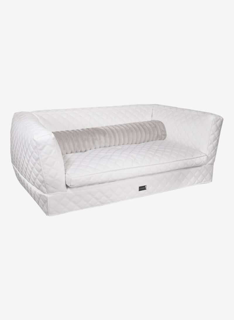 Positano White Quilted DogThrone anteprima venetian premium dogbed italy