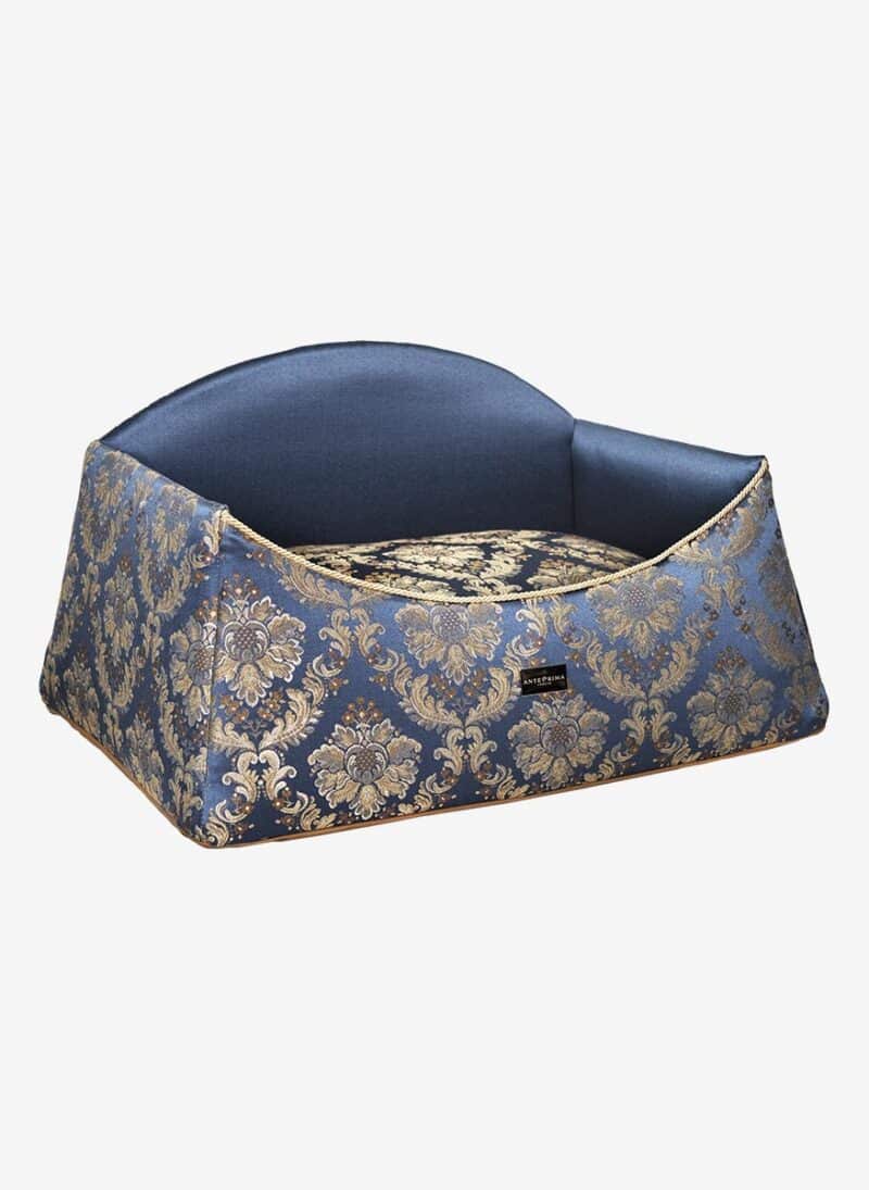 Siena Blue Damask Dogbed anteprima venetian dogbed