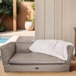 Positano Taupe Quilted DogThrone anteprima venetian premium dogbed italy