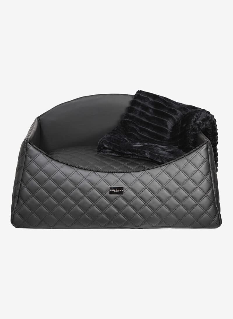 Amalfi Black Quilted Dogbed anteprima venetian premium dog bed