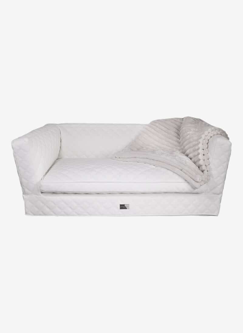 Positano White Quilted DogThrone anteprima venetian premium dogbed italy