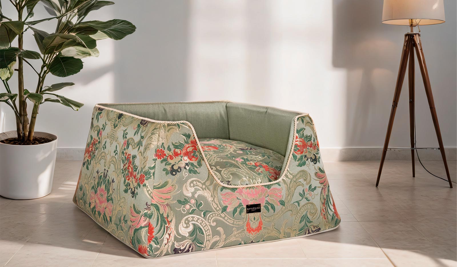 Venezia Olive Damask Dogbed anteprima venetian dogbed