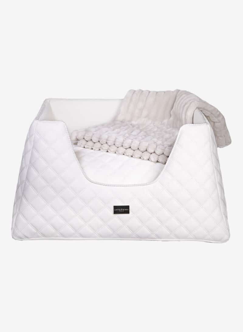 Capri White Quilted Dogbed anteprima venetian premium dog bed