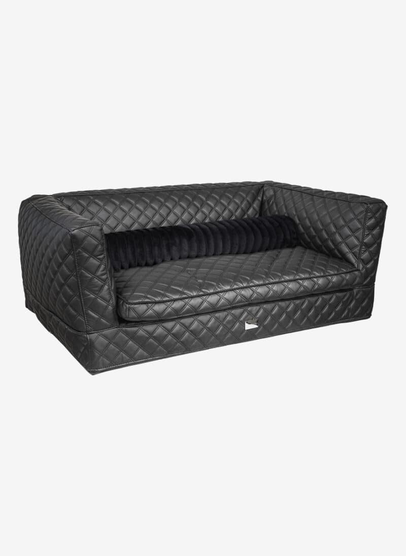 Positano Black Quilted DogThrone anteprima venetian premium dogbed italy