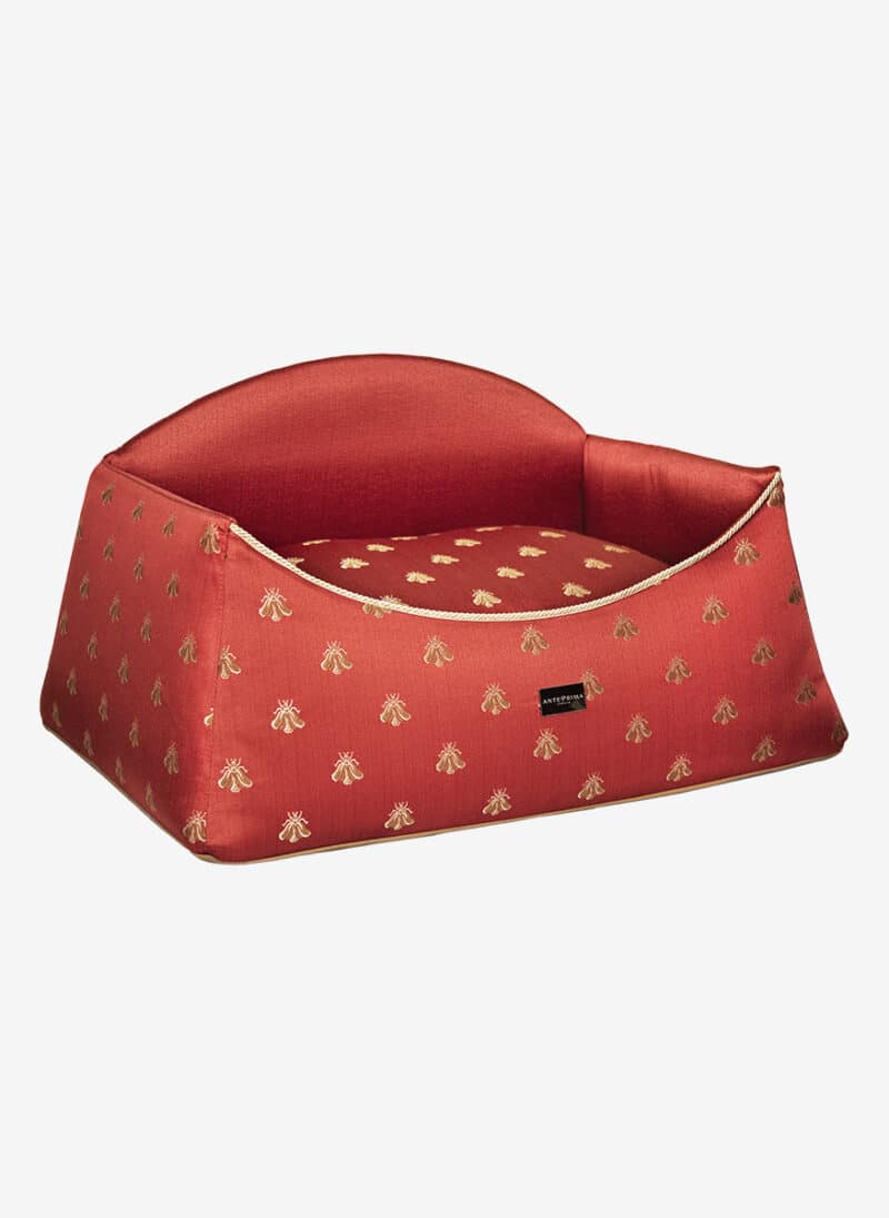 Siena RedBee Damask Dogbed anteprima venetian luxury pet