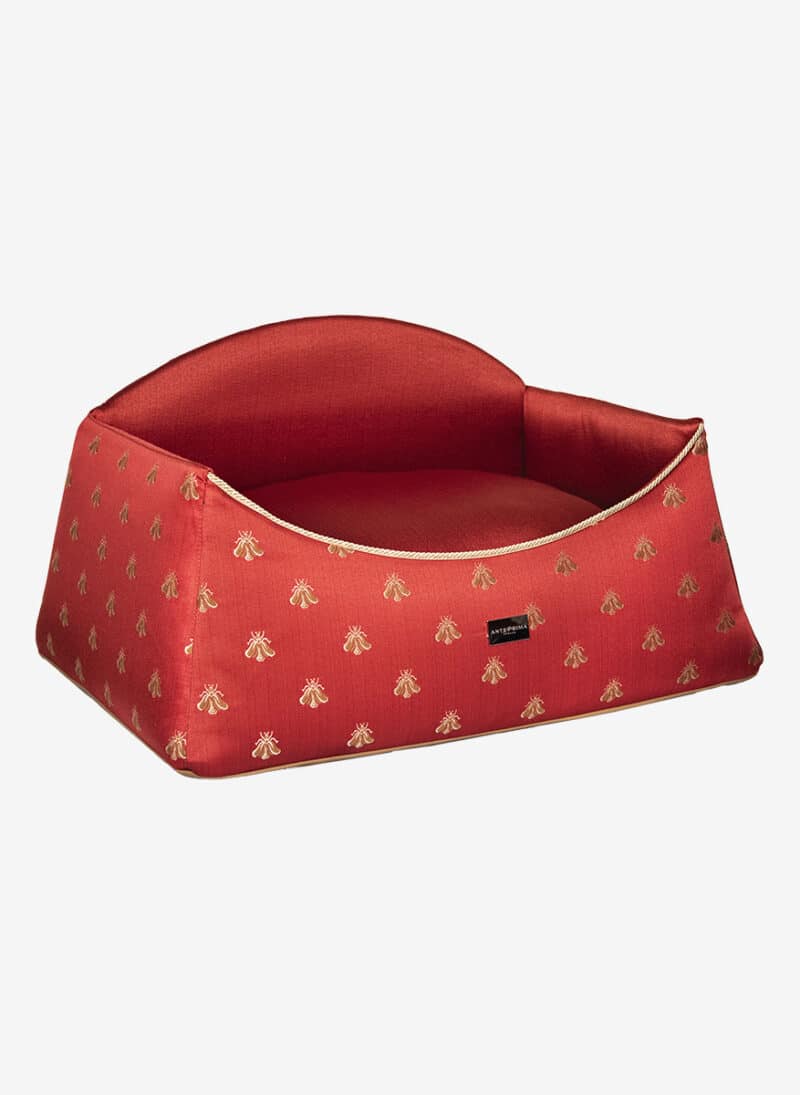 Siena RedBee Damask Dogbed anteprima venetian luxury pet